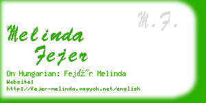 melinda fejer business card